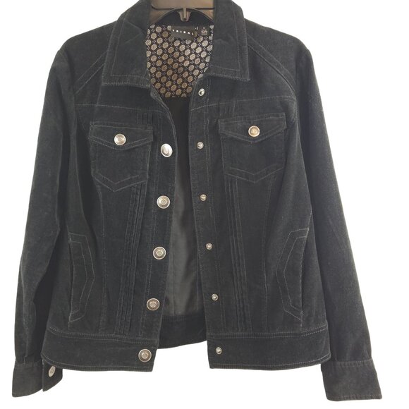 Womens Dark Academia Fall Layering Boho Y2K Western Fashion Black Denim Jacket S - Picture 9 of 15